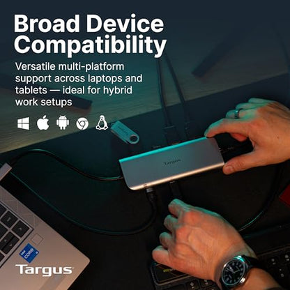 Targus Dual Video Mobile Dock with 140W EPR Power Pass-Through, Dual HDMI 4K@60Hz, 2X USB-C & 2X USB-A 10Gbps, Gigabit Ethernet, EcoSmart Design DOCK427GL