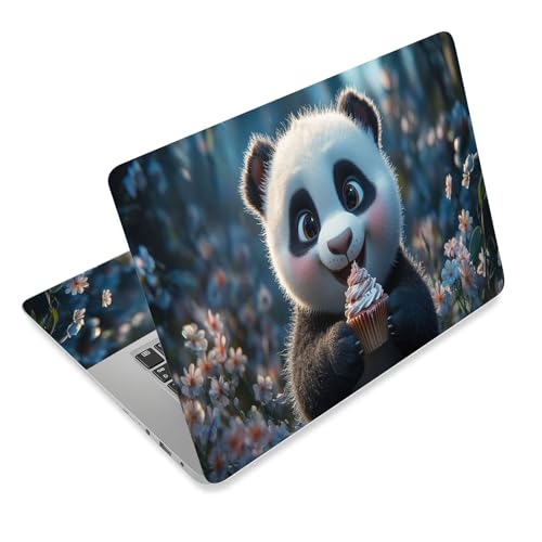 Laptop Skin Sticker Decal for 12 13 13.3 14 15 15.6 in, Universal Vinyl Waterresistant Protector Cover for Notebook PC Netbook, Computer Decor for Women Girls Cute Panda - color: Cute Panda