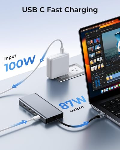 USB C Docking Station Dual Monitor Adapter, 8 in 1 Laptop Docking Station 3 Monitors Quadruple Display USB C Hub Dongle to 4K HDMI+DP+VGA - color: Silver