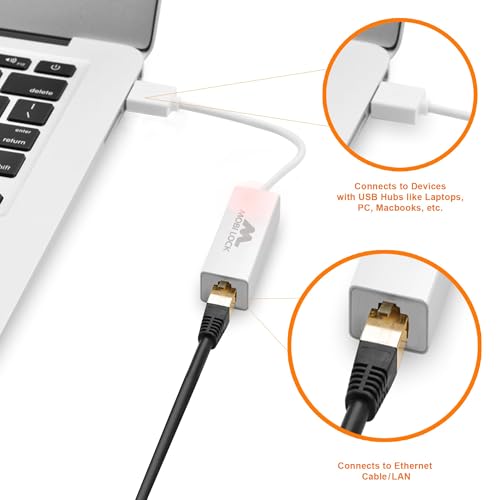 USB Ethernet LAN Network Adapter Compatible with Laptops and All USB 2.0 Compatible Computers Including Windows 7 to 11 Vista Mac OS X and macOS - by Mobi Lock