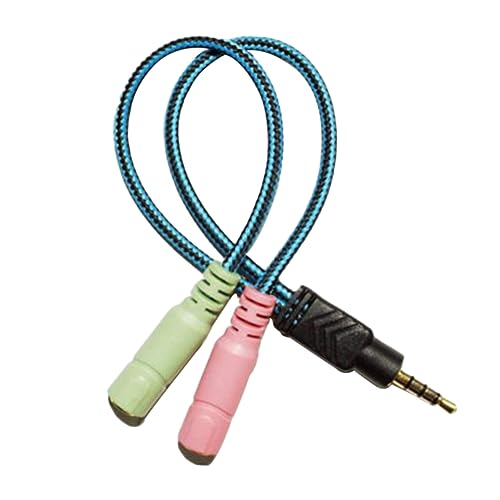 jojofuny 2pcs Male to Female Audio Splitter Adapter for Headset and Microphone Stereo Cable for Laptop and Mobile Devices Convenient Headphone Mic Splitter for Enhanced Audio