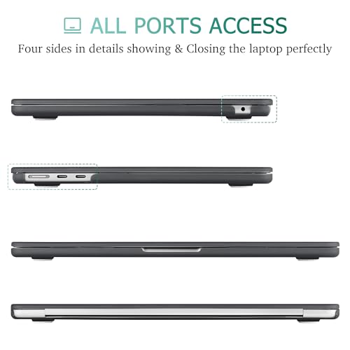 May Chen Case for MacBook Air 13/13.6-inch (M5/M4/M3/M2, 2022-2026 Models A3449 A3240 A3113 A2681), Lightweight | Closes Seamlessly | Ideal for Work Hard Shell Case, Matte Black - color: Matte Black