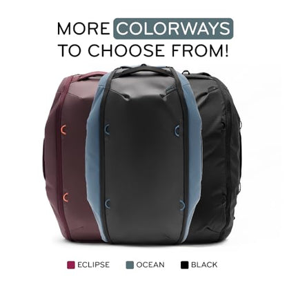 Peak Design Travel Duffelpack 45-65L, Eclipse, Weatherproof Duffel Backpack, Expandable, Extra-Long Zip, Stowable Straps, Fits Packing & Camera Cubes, Versatile Bag for Travel & Adventure - color: Eclipse