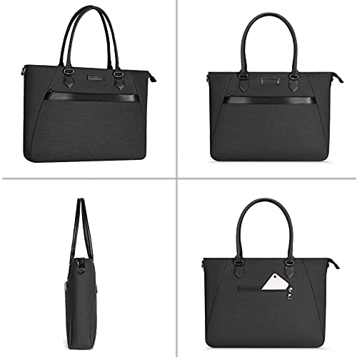 MOSISO Laptop Tote Bag (17-17.3 inch) with Front Trapezoid Pocket, Space Gray - color: Space Gray
