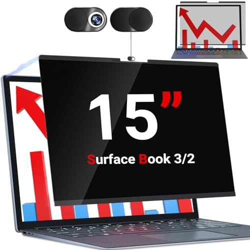 ZOEGAA Privacy Screen for 15 inch Surface Book 3/2/1,Magnetic Removable Touchable Privacy Filter for Surface Book 15inch Screen Protector,Anti-Blue Light Anti-Scratch - size: Surface Book 3/2 15 inch