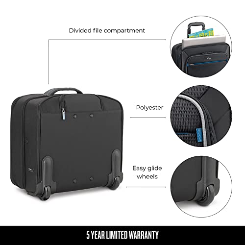 Solo New York Active Rolling Overnight Laptop Bag. Business Travel Rolling Overnighter Case for Women and Men. Fits up to 16 inch laptop - Black, 15" x 16" x 7" (TCC902-4/20)