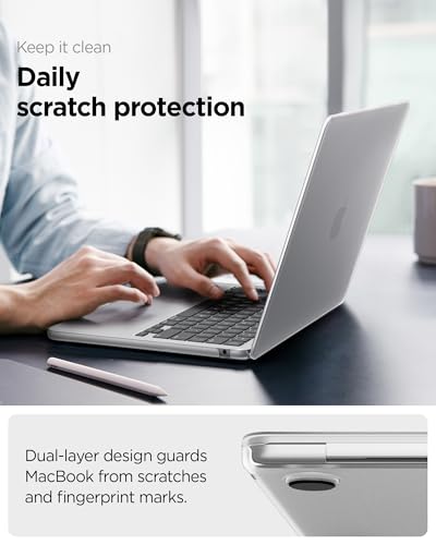 Spigen for MacBook Air 13 inch Case M5 (2026), MacBook Air 13 inch M4/M3/M2 (2025-2022), Air Skin Matte Thin Clear Case Cover, 13.6 inch, A3240, A3113, A2681, Frost Clear - color: Frost Clear, size: MacBook Air 13" M5/M4/M3/M2 (2026-2022)
