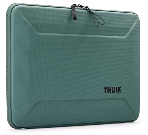 Thule Gauntlet Sleeve - Fits 16" MacBook - Rigid Exterior Protection - Padded Interior Prevents Scratches and Damage - in-case usability - color: HAZY GREEN, size: 16"