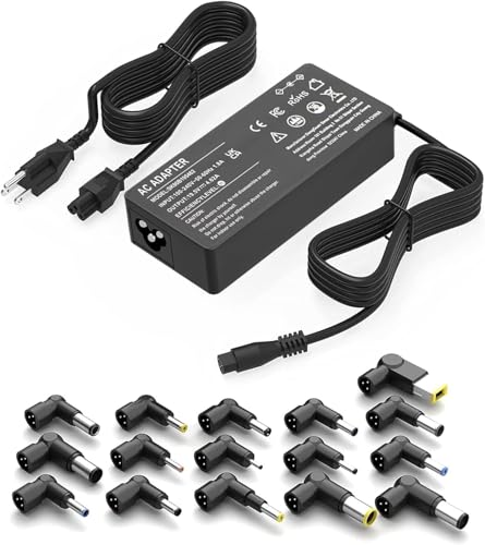 SZGUDULO 90W Universal AC Adapter Laptop Charger Compatible with Dell HP Acer Asus IBM Sony Fujitsu Gateway Notebook Ultrabook Chromebook Power Supply Cord with 16 Tips - color: black