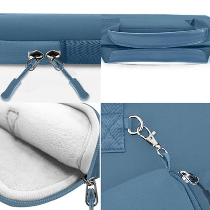 Hseok Laptop Sleeve 13.3-14 inch Case with Small Pouch, Neoprene Computer Bag Compatible with MacBook Neo/Pro 14 M5/M4/M3/M2/M1, Mac Air/Pro 13.3, XPS 14 and Most 13-14 inch Notebooks,Haze Blue - color: Haze blue, size: 13"-14"