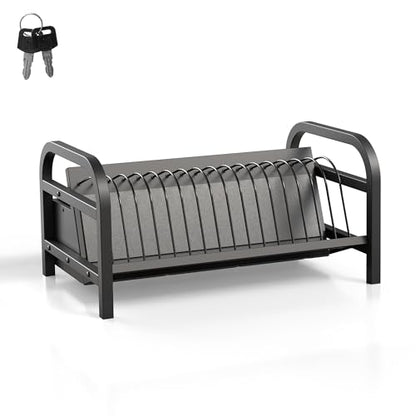 VIVO Lockable 16-Bay Laptop/Tablet Open Charging Station, Multi Device Charging Organizer, Chromebook Charging Station for Classroom, Devices up to 14 inches, Lock Box and Key, Black, STAND-LAPC3-L - size: 16-Bay + Lock