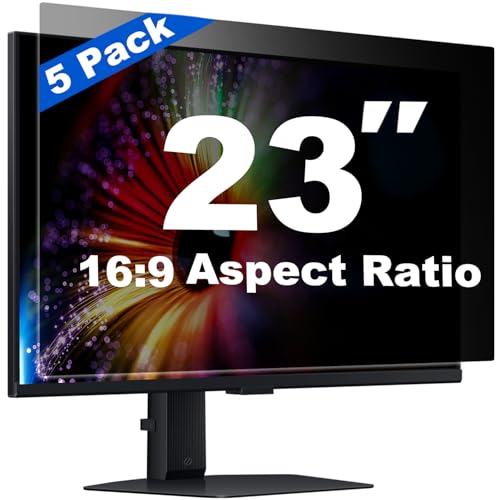 [5 Pack] 23 Inch Computer Privacy Screen for 16:9 Aspect Ratio Widescreen Monitor, Eye Protection Anti Glare Blue Light Filter Shield, Removable Anti-Scratch Anti Spy Protector - color: 23 Inch (Diagonal) - 16:9 Aspect Ratio, style: 5 PACK