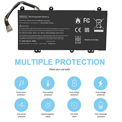 SG03XL Laptop Battery for HP Envy M7-U109DX M7-U009DX 17t-U000 17-U011NR 17-U163CL 17-U177CL 849048-421 849049-421 849314-850 849315-850 849314-856 HSTNN-LB7F HSTNN-LB7E TPN-I126 HSTNN-LB7E HSTNN-LB7F - size: 7.68*3.5*0.31inch