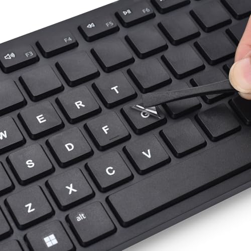 2PCS English Universal Keyboard Stickers for PC Computer Laptop Desktop Notebook Keyboards,English Transfer Printing Borderless Letter Characters Repair Replacement Stickers - color: White Letter, size: English