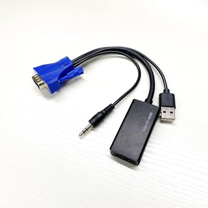 MT-VIKI VGA to HDMI Adapter 【Uni-Directional】,1080P Converter with Audio+USB Power 【Must BE Connected】 from VGA Computer/Laptop to HDMI TV/Monitor, Male to Female - color: 1 pack