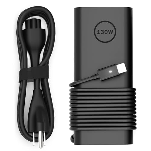 PIOEVTKA 130W USB C Charger Compatible with Dell Laptop 130W 100W 65W USB Type C Fast Power Adapter - size: 130w usb c
