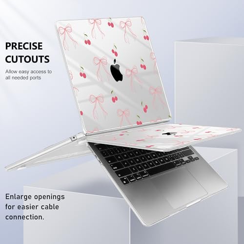 May Chen for MacBook Air 15 inch Case M5 M4 M3 M2 2026 2024-2023, Model A3448 A3241 A3114 A2941, Closes Seamlessly Hard Shell Laptop Cover with Keyboard Cover, Bow - color: Bow