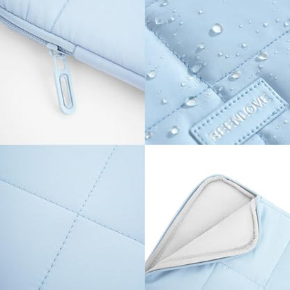 Puffy Laptop Sleeve 15-16 Inch Matte Blue, Waterproof Carrying Case Bag for Women, Fluffy Computer 15.6 HP Case, Compatible with MacBook Pro 16 Inch, MacBook Air M2 M1, Asus/Dell XPS/Lenovo - color: Matte Blue, size: 15-16 inch