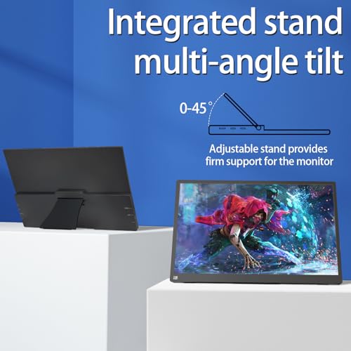 Portable Monitor Touchscreen 15.6" 2.8K Laptop Screen Extender 2880x1620,100Hz,100％sRGB,w/45° Adjustable Stand,mini HDMI USB-C Computer Display for Laptop PC Phone Mac - size: 15.6"