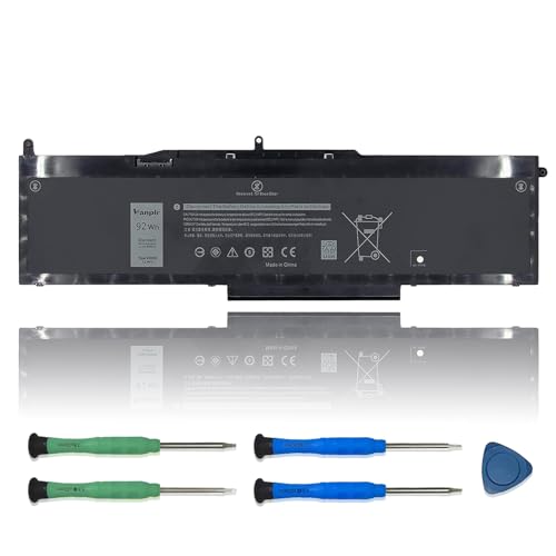 VG93N Laptop Battery Compatible with Dell Latitude 15 5580 5590 5591 E5580 E5590 E5591 Precision 15 3520 3530 M3520 M3530 Series Notebook WFWKK 0WFWKK 11.4V 92Wh 7666mAh 6-Cell - size: 13.05*3.72*0.28 inch VG93N