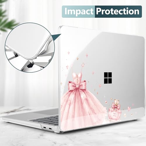 Batianda Topographic Princess Bow for Microsoft Surface Laptop 13 inch | Fits Surface Laptop 2025 13" Surface Laptop for Business 2026, Slim Hard Shell, Lightweight Protection, Precision Fit - color: Princess Bow