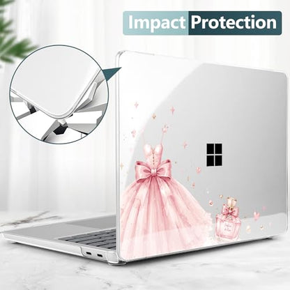 Batianda Topographic Princess Bow for Microsoft Surface Laptop 13 inch | Fits Surface Laptop 2025 13" Surface Laptop for Business 2026, Slim Hard Shell, Lightweight Protection, Precision Fit - color: Princess Bow