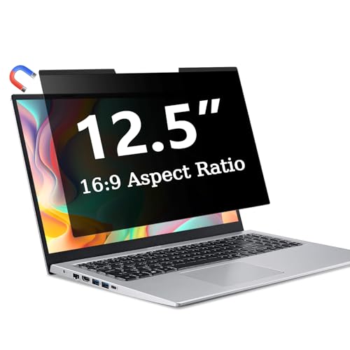 Magnetic Laptop Privacy Screen 12.5 Inch 16:9, Removable Privacy Filter | Compatible with Samsung HP Dell Asus Acer Sony Lenovo LG Thinkpad Toshiba, Anti Spy, Anti Glare, Blue Ray Reduction - size: 12.5 in 16:9 privacy screen