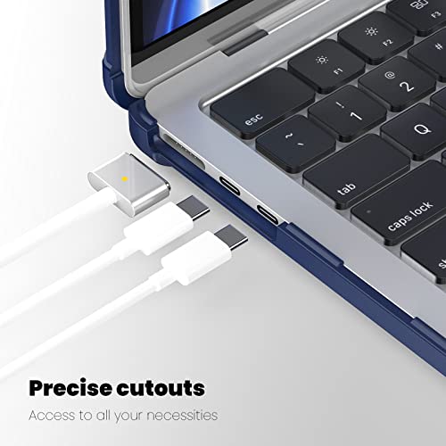 MEEgoodo Case for MacBook Air 15 inch 2026 2025 2024 2023, Case Fit Model (A3448/A3241/A3114/A2941) with M5/M4/M3/M2 Chip, Laptop Hard Shell with Heavy Duty Rugged Shockproof, Navy Blue XK - color: Navy Blue XK