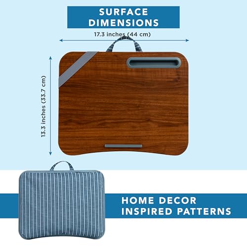 LAPGEAR Designer Lap Desk – Arrow Stripes, Fits 15.6” Laptops | Built-In Phone Slot, Device Ledge, Conforming Microbead Cushion, Carry Handle - color: Arrow Stripes, size: Single Lap Desk