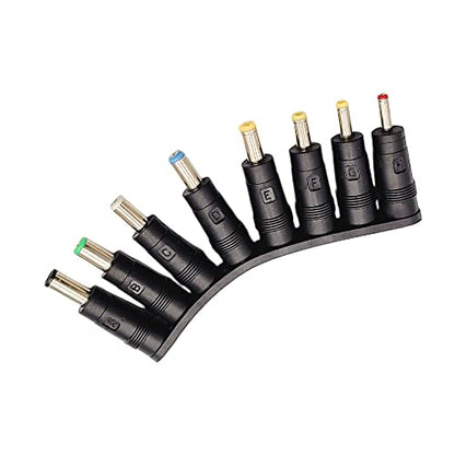 DC Adapter Connector Set - 8 Pack Power Adapter Tips Female 5.5x2.1mm to Male Multi Size Connectors for Monitor Webcam Router Mini PC CCTV Bluetooth Speaker