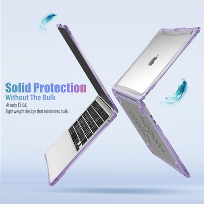 IBENZER Hexpact Protective MacBook Air 13 inch Case M5 2026 M4 2025 M3 M2 2024-2022 A3449 A3240 A3113 A2681, Heavy Duty Case & KeyboardCover & ScreenFilm, Lilac Purple, HPE-KK-LLPU+2 - color: Lilac Purple