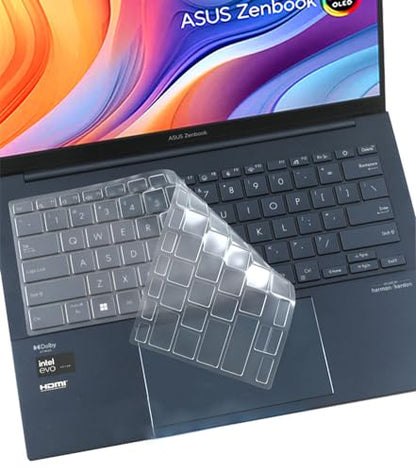 Clear Keyboard Skin Compatible for ASUS Zenbook 14/14 X OLED UX3405 UX3405M UX3405CA UX3405MA UX3404, Pro 14 OLED UX6404 UX6404VV & Zenbook 14 Flip UP3404 UP3404VA UP3404VA-DS74T Series Laptop