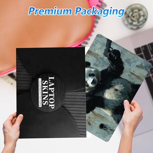 Universal Laptop Skin Sticker Decal with 2 Wrist Pad Skins, Waterproof Scratch Vinyl Cover for 11–15.6 Inch MacBook, HP, Dell, Lenovo, Cutable & Reusable,Badass Panda Guns - color: Badass Panda Guns