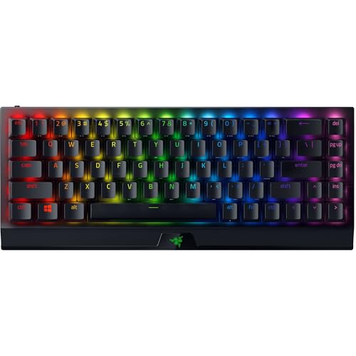 Razer BlackWidow V3 Mini HyperSpeed 65% Wireless Mechanical Gaming Keyboard: HyperSpeed Wireless Technology - Green Mechanical Switches- Tactile & Clicky - Doubleshot ABS keycaps - 200Hrs Battery Life - color: Green Switches - Tactile & Clicky, size: Blac