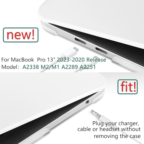 for MacBook Pro 13 inch Case 2023 2022 2021 2020 Release Model: A2338 M2/M1 A2289 A2251 with Touch Bar & Touch ID, Frosted Plastic Hard Shell Case & Keyboard Cover, Matte Clear - color: Matte Clear