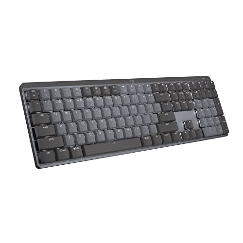 Logitech MX Mechanical Wireless Illuminated Performance Keyboard, Linear Switches, Backlit Keys, Bluetooth, USB-C, macOS, Windows, Linux, iOS, Android, Metal | Full-Size Wireless Mechanical Keyboard with Linear Switches, Adaptive Backlight, Bluetooth and