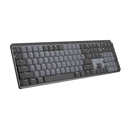 Logitech MX Mechanical Wireless Illuminated Performance Keyboard, Linear Switches, Backlit Keys, Bluetooth, USB-C, macOS, Windows, Linux, iOS, Android, Metal | Full-Size Wireless Mechanical Keyboard with Linear Switches, Adaptive Backlight, Bluetooth and