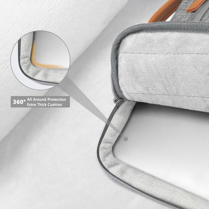 MOSISO Laptop Shoulder Bag 15.6 inch, 15-16 inch Protective Computer Bags | Compatible with MacBook Pro 16/Air 15, HP Dell Lenovo Asus, Side Open Laptop Sleeve Bag with Trolley Sleeve&4 Pockets,Gray