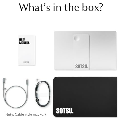 SOTSU FlipAction Go 14" Premium Portable Monitor | Tempered Glass Cover | FHD 1080p | 400 Nits | 100% sRGB | Pivoting Screen | USB-C & Mini HDMI | 5W Speakers | Lightweight | Robust yet Lightweight - color: Metallic Gray