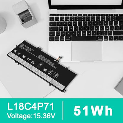 Futurebatt L18C4P71 L18M4P72 02DL006 Battery Replacement for Lenovo Thinkpad X1 Carbon 7th/8th Gen,ThinkPad X1 Yoga 4th/5th Gen Series 02DL004 02DL005 L18L4P71 SB10K97644 SB10K97642 SB10K97643 - size: L18C4P71 11.34 5.55 0.73in