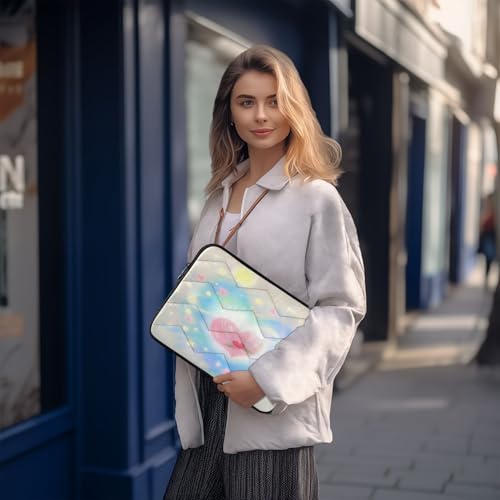 Dreamy Heart Stars 13” Quilted Laptop Sleeve Case Soft Notebook Protector Bag Computer Carrying Case - color: Dreamy Heart Stars, size: Medium