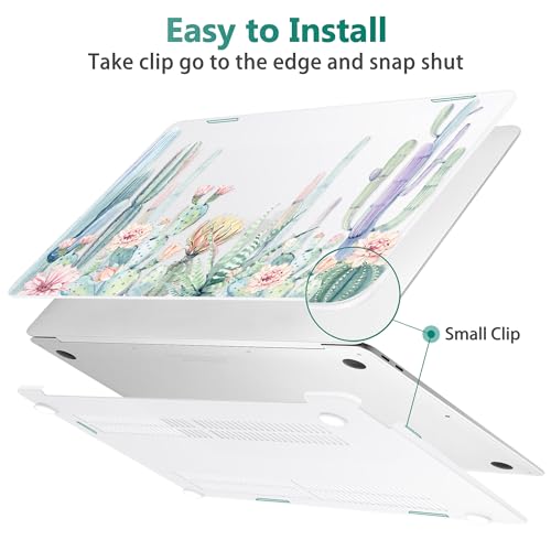 May Chen Compatible with New MacBook Air 13 inch Case 2021, 2020 2019 2018 Release Model: M1 A2337 A2179 A1932, Plastic Matte Hard Shell Case Cover for Mabook Air 13 inch with Retina Dispaly, Cactus - color: Beautiful cactus