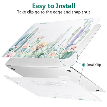May Chen Compatible with New MacBook Air 13 inch Case 2021, 2020 2019 2018 Release Model: M1 A2337 A2179 A1932, Plastic Matte Hard Shell Case Cover for Mabook Air 13 inch with Retina Dispaly, Cactus - color: Beautiful cactus