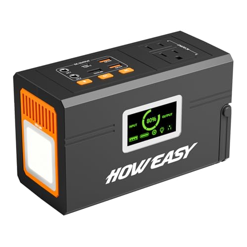 Portable Power Station 127W,Solar Generator(Solar Panel Optional), 88.8Wh Power Supply with 110V AC Outlet, 1*Type-C, 2*QC3.0, Solar Powered Generator for Emergency Backup, Camping - color: dark gray