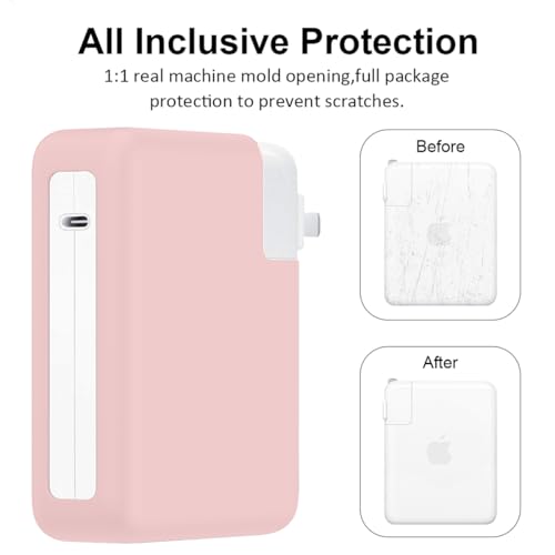 140W Soft Silicone Charger Protector Case Cover for MacBook Pro 16 inch 2026-2021 A2485 A2780 A2991 A3186 A3403 A3428 A3429 M5 M4 M3 M2 M1 Pro/Max Chip, 140W Power Adapter Cover, Baby Pink - color: Baby Pink
