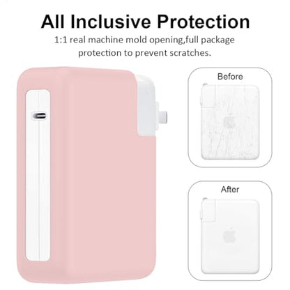 140W Soft Silicone Charger Protector Case Cover for MacBook Pro 16 inch 2026-2021 A2485 A2780 A2991 A3186 A3403 A3428 A3429 M5 M4 M3 M2 M1 Pro/Max Chip, 140W Power Adapter Cover, Baby Pink - color: Baby Pink