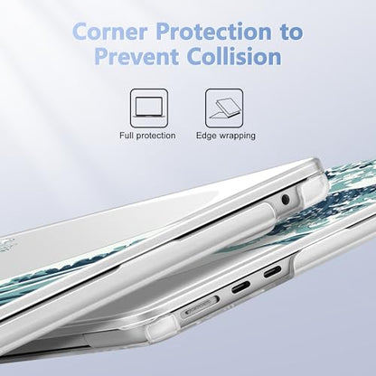May Chen for MacBook Air 15 inch Case M5 M4 M3 M2 2026 2024-2023, Model A3448 A3241 A3114 A2941, Closes Seamlessly Hard Shell Laptop Cover with Keyboard Cover, Great Wave - color: Great Wave