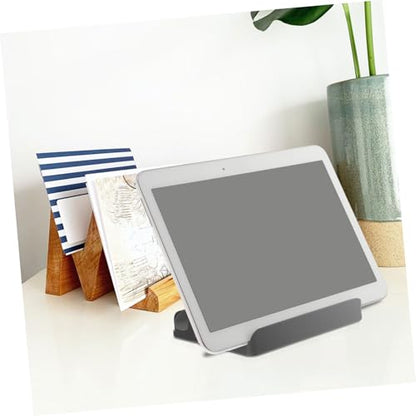 Mikinona Aluminum Alloy Laptop Stand Vertical Dual Slot Holder, Portable Notebook and Tablet Rack Base for Desk Organization, Space-Saving Laptop Vertical Support for Home and Office Use