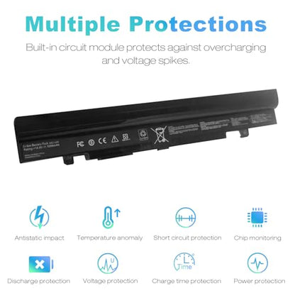 Futurebatt 5200mAh Battery for Asus U56 U46 U46E U46J U46S U56E U56J U56S Fits A32-U46, A42-U46 - size: A42-U46