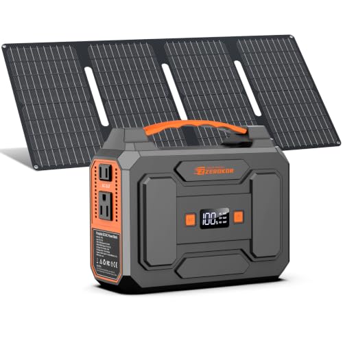 Portable Power Station with 40W Solar Panel, 100W Solar Powered Generator | Portable AC Outlet Camping Solar Power Bank 146Wh DC Battery Pack for Smart Device RV Outdoor Power Outage with Solar Charger - color: Black Gray